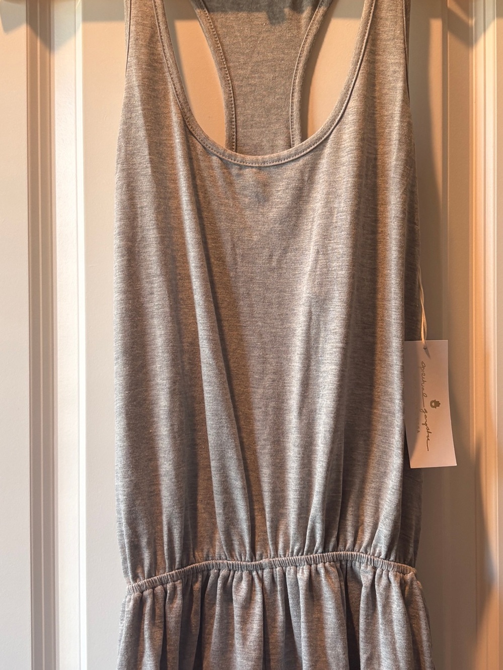 Spiritual Gangster NWT-Women's Gray Racerback Tank Romper. Size Medium